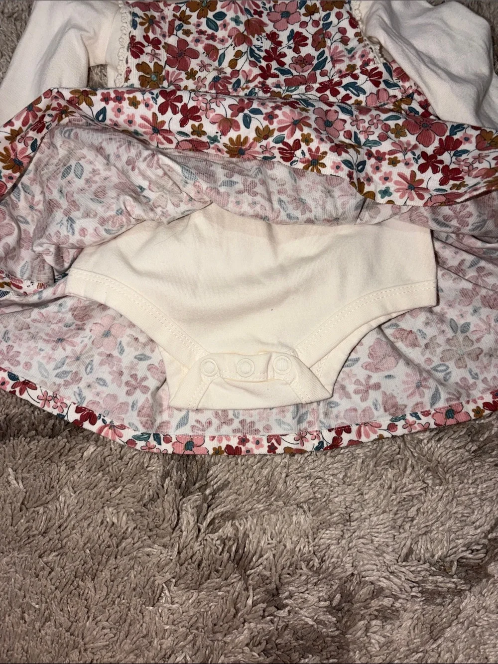 Baby Girls Corduroy Dress with Cream Top